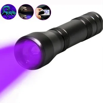 395nm LED Svítilna UV Ultrafialové Fialová flash Pochodeň lampa Mini Světlo Zoomovatelný zaměření Ultra Violet Blacklight 18650 Baterie