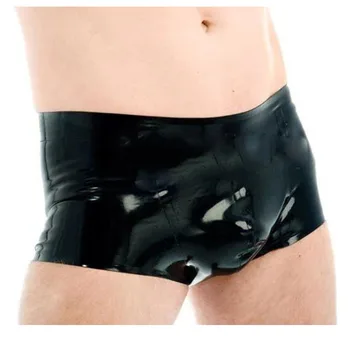 Ručně vyráběné Pánské Černé Boxer Latex Gumovou spodní Prádlo, Krátké Kalhoty