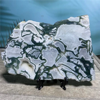 Mosagate Geoda Přírodní Kámen Crystal Léčení Achát Gem A Minerály Reiki Druzy Syrové FengShui Ozdoby Pro Domácí Dekorace Pokoje