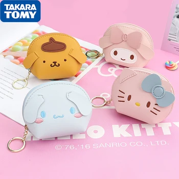 Sanrio Pu Mince Bag Kožené Vyšívané Hello Kitty, Kuromi Mince Kabelku Sluchátka Klíčové Skladovací Taška dětské Peněženky 8.5*11.5*0.5 cm