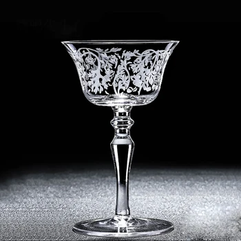Japonské Lead-Free Crystal Koktejl Poháru Martini Sklenice Evropské Luxusní Ručně Foukané Pražené Květina Míchání Brýle Doprava Zdarma