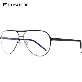 FONEX Slitiny Brýle Rám Muži 2020 Nový Pilot Předpis Optické Krátkozrakost Brýle Rám Plný korejské Bezšroubové Brýle 991
