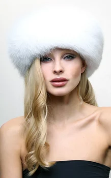 Fox Fur Hat Zimní Ochranu sluchu klobouk zahuštěný Lyžařské Klobouk Lei Feng čepice ženský zimní korejské verzi přílivové kožešinová čepice ušanka