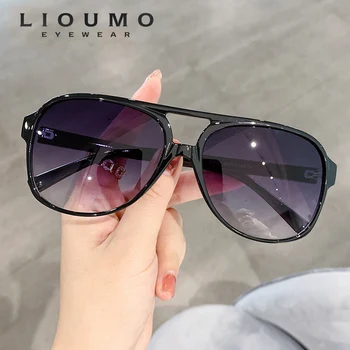 LIOUMO Retro sluneční Brýle Pro Ženy Nadrozměrné Brýle Muži Anti-Oslnění Řidičské Brýle Módní Gradient Odstín UV400 lentes sol hombre