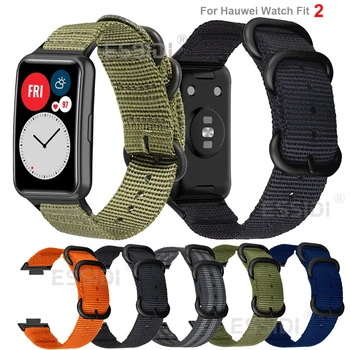 Essidi Nato Nylon Kapela Pro Huawei Watch Fit 2 Sportovní Ženy Muži Zápěstí Náramek Popruh Smyčky Pro Huawei Watch Fit 2 Příslušenství