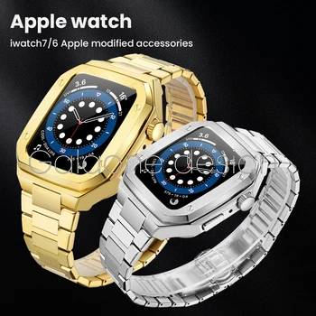 Pro Apple watch6/7 44 mm 45 mm Kovové Hodinky Pouzdro S 316l Nerezové Oceli Band Náramek Chránit Kryt Pro Iwatch