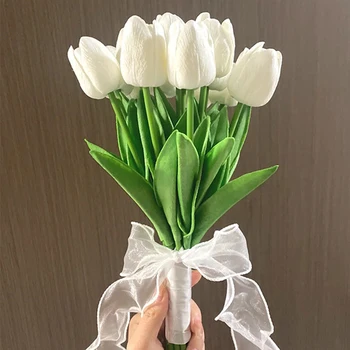 5kusů/hodně Umělé Tulip Květiny Skutečný Dotek Tulipán Kytice pro Svatební Party Domova Obývací Pokoj Zahradní Dekorace Falešné Květiny