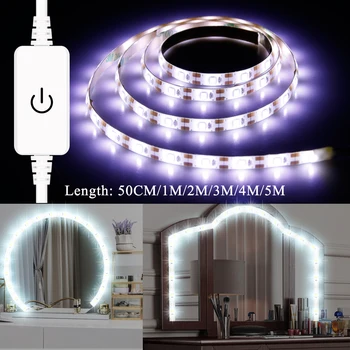 Led Marnost Make-up Zrcátko Světlo 5V USB LED Flexibilní Pásky pro toaletní Stolek Make-up zrcátko Lampa Pás Vodotěsný Koupelna Osvětlení