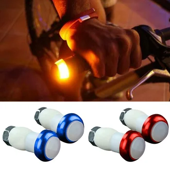 1 Pár Bezpečnost Cyklistika Kolo Zase Signál Zpracovat Bar End Plug LED Červené Světlo Svítilny Magnetický Úchyt Světla XR-Hot
