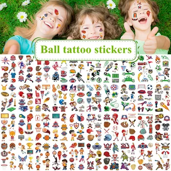 10pcs/nastavit Dočasné Tetování Samolepky pro děti Děti Fotbalové Basketbal Baseball Rugby Falešný Dítě Tetování Vodotěsné Tatouage