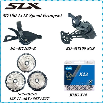SLX M7100 1x12 Speed Přesmykač Sestava MTB Horské Kolo Shifter M7100 Přehazovačka KMC X12 Sluníčko Kazety 46T 50T 52T
