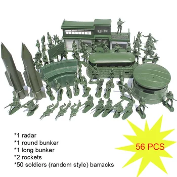 56pcs/Set Mini Klasické Vojenské Vojáci Čísla Modelů Toy Army Men psací Stůl Dekor Děti, Děti, Batole Příslušenství Playset