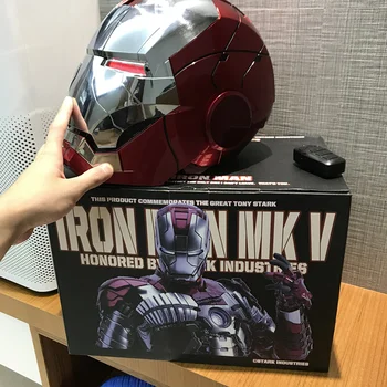 Disney Anime Cosplay Iron Man Mk 5 Helma Hlasem aktivované Deformace Avengers Cosplay Čepice Nositelná Helma Hračka Pro Děti Dárek