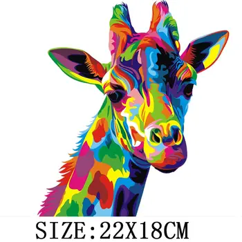 Žirafa DIY Převody Vynilu Přenos Tepla Žehlička na oblečení, Samolepky Man T-shirt Tepelné Náplasti Aplikovaný Na Oblečení