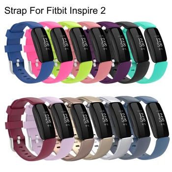 Silikonové Náhradní Kapela Pro Fitbit Inspirovat Smartwatch 2 Náhradní Poutko Pro Fitbit Inspire2 Náramek Plain Barvený
