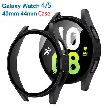Sklo+ Pouzdro pro Samsung Galaxy Watch4/5 44mm 40mm Těžké PC Tvrzeného Screen Protector Ochranný Kryt pro Galaxy Watch5 40mm 44mm
