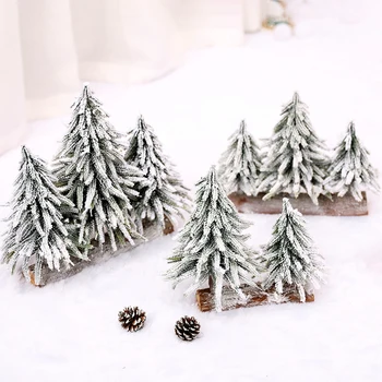 Vánoční Kreativní Tři Stromy Malé Mini Vánoční Strom Okno Nákupní Centrum Sníh Scénu, Dekorace, Rekvizity Arbol De Navidad