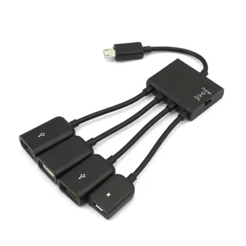 4 v 1 Micro USB OTG Napájecí Multi-Funkce Samec Samice HUB Nabíjení Host Kabel, Adaptér pro Android Tablet Samsung Galaxy