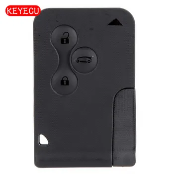 Keyecu Smart Remote Karta Keycard Klíč Shell Případě Fob 3 Tlačítko S Prázdné Blade Uncut pro Renault Megane Scenic