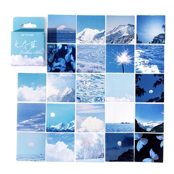 45pcs Nekonečné Modré Samolepky Boxed Set Klein Obloze Mrak Sněhu Dekorace Lepicí Poznámka pro Deník Album Journal A7158