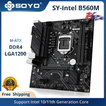 SOYO SY-B560M základní Deska základní Deska podporuje Intel 10/11 LGA 1200 Rozhraní CPU NVME M. 2 SATA3 SSD Dual channel DDR4 Paměti