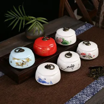 Keramické Čajové Krabice Teaware Obývací Pokoj Zásobování Domácností Home Decor Mini Prosklené Skladování Jar Tea Caddy Medicíny, Zdroj