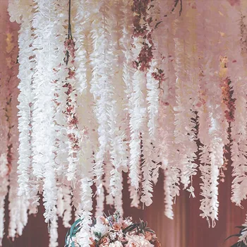 90cm Hortenzie Umělé Květiny Révy Závěsné Stropní Svatební Dekorace Pro výzdobu Domova Falešné Věnec Arch DIY Party Doplňky