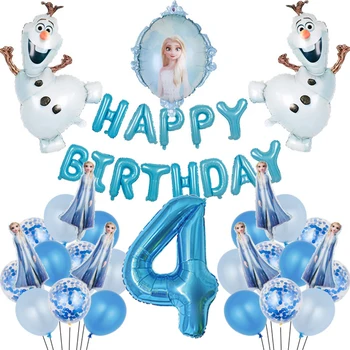 1 Sada Disney Zmrazené Fóliové Balónky Děti Birthday Party Dekorace Elsa Anna Olaf Frozen Party Dodávky Konfety Latexový Balónek