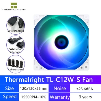 Thermalright C12CW-S fanouškem C12C přehrávač, ventilátor 12cm řízení teploty 4-pin pwm mute ARGB TL-C12CW-S [taška]