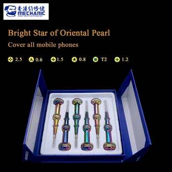 6ks MECHANIK 3D Oriental Pearl Světlé Šroubovák Sada přesných multifunkční mobilní telefon demontáž Nástroje pro IPhone 13 13pro max