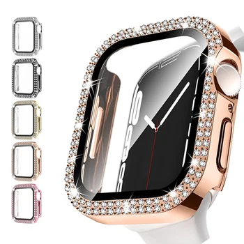 Diamond Kryt Pro Apple watch Pouzdro 45 mm 41 mm 44 mm 40 mm 42 mm 38 mm Bling Nárazník Screen Protector Sklo, iWatch série 7 3 8 5 6 se