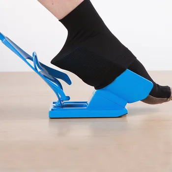 1ks Ponožky Jezdce Podpory Modrý Pomocník Kit Pomáhá Dát Ponožky Bez Ohýbání Boty Roh Vhodný Pro Ponožky Nohy Rovnátka Podporu