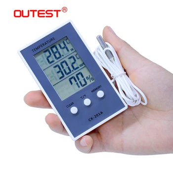 Digitální LCD krytý venkovní teploměr, vlhkoměr baby face zobrazení teplota vlhkost tester, meteorologická stanice CX-201A