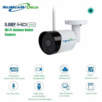 5MP Venkovní Bezpečnostní Kamera WiFi Bezdrátové 5 Megapixelů HD Noční Vidění bezpečnostní Kamery, Detekce Pohybu CCTV Povětrnostním vlivům