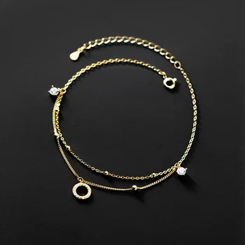 La Monada 19.5+5,5 cm Jednoduché Náramky Pro Ženy Stříbro 925 Vrstva Kruhu Jemné Šperky 925 Sterling Silver Dámské Náramek