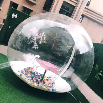 Nafukovací Bublina Stanu Transparentní 360° Kopuli s Dmychadlem Venkovní Táboření Produktu Vitrína Reklamní Akce, Výstavy