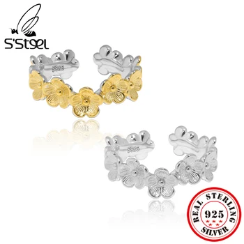 S'STEEL Minimalistický Malé Chryzantéma 925 Mincovní Stříbro Prsteny Pro Ženy Luxusní Svatební Zlatý Prsten Aestethic Značkové Šperky