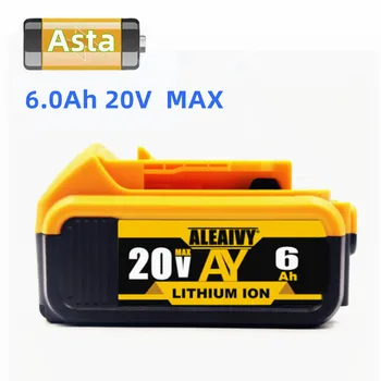 Lithium-ion Baterie 20V 6.0 Ah MAX Power Tool Náhradní pro DeWalt DCB184 DCB181 DCB182 DCB200 18V Baterie S Nabíječkou