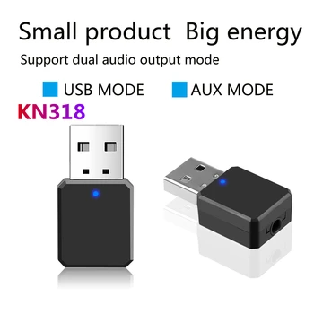 70 ks/lot Mini USB Bezdrátový Bluetooth V5.0 Přijímač Adaptér Hudby, Reproduktory s Mikrofonem 3,5 mm AUX Auto Stereo Audio Adaptér