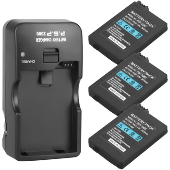 3ks 3.6 V 2400mAh Baterie + Nabíječka Kit pro Sony PSP2000 PSP3000 Konzole