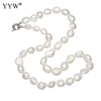 Módní Bílé Perly Náhrdelník Pro Ženy, 8-9mm 100% Přírodní Sladkovodní Perly Šperky Svatební Dlouhé Boho Collier Svatební Dar
