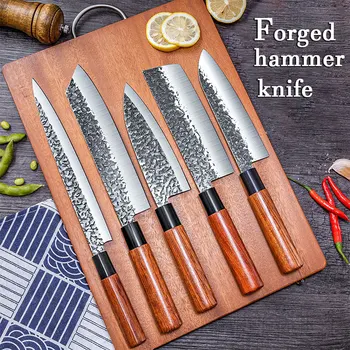Kovaný Sekáček na Maso Nůž na Lososa Ryby Filetování Nože Profesionální Japonský Nůž Šéfkuchaře krájení, Kuchyňské Nože Set