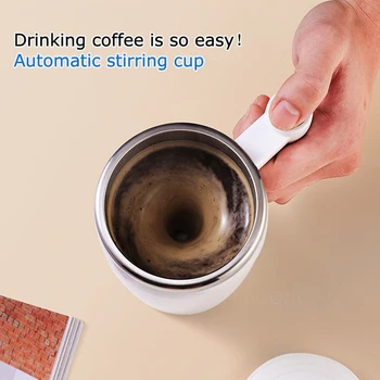 Nové Automatické Magnetické Samostatně Za Stálého Míchání Hrnek Kreativní Nerezové Oceli Káva Mléko Míchání Šálku Mixéru Líní Inteligentní Mixer Tepelné Cup