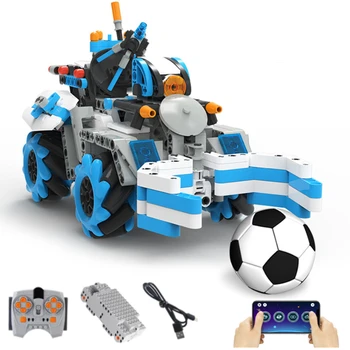 489 KS Fotbalový Robot Elektrické Stavební Bloky, RC Auta, Technické APLIKACE, Program, Dálkové Ovládání Vozidla, Cihly Hračky pro Kluky Dárky