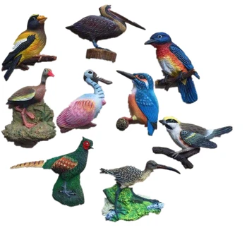 Hot Prodej Ručně vyráběné Malované Pták 3D Magnety na Lednici cestovního Ruchu, Suvenýry, Lednice Magnetické Samolepky Dárek