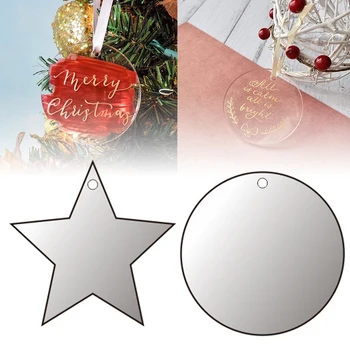20ks průhledný Akrylový Vánoční Ozdoba Prázdné Transparentní Akrylové Disk Akrylový Kruh Diy Řemesla Vánoční Kolo Akrylové Ornament