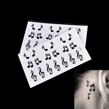 Hudba Poznámka Tetování Nálepka Vody Převodu Falešné Tetování Flash Tetování Vodotěsné Dočasné Tetování Nálepka 10.5*6 cm