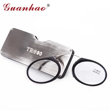Guanhao Magnetické Brýle Na Čtení S Pouzdrem Nos Klip Kulatý Optické Rám Dioptrie Předpis Brýle Muži Ženy Přenosné Brýle
