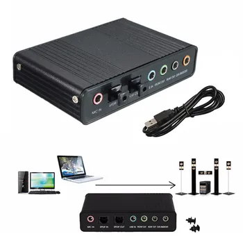 Profesionální Externí USB Zvuková Karta Kanál 5.1 Optické Zvukové Karty Adaptéru Audio Driver pro PC Počítač Notebook