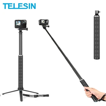 TELESIN 90cm Uhlíkových Vláken Nejlehčí Selfie Stick + Hliníkové Slitiny Stativ Pro GoPro Hero 11 10 9 DJI Akce 2 3 Fotoaparát Příslušenství